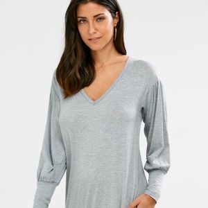 Long Sleeve Short Tunic T-shirt Dress